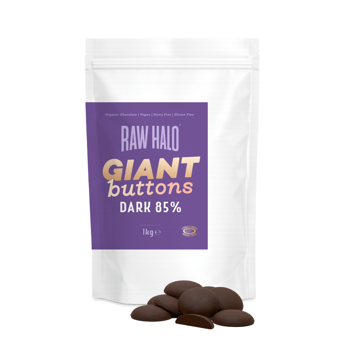 DARK 85% GIANT CHOCOLATE BUTTONS 1KG