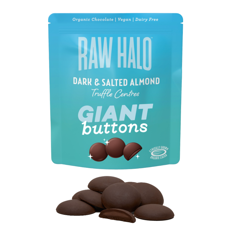 DARK & SALTED ALMOND GIANT CHOCOLATE BUTTONS 90g
