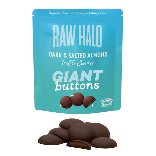 DARK & SALTED ALMOND GIANT CHOCOLATE BUTTONS 90g