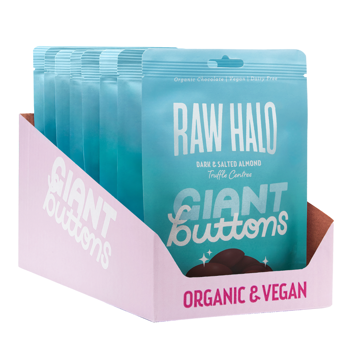 DARK & SALTED ALMOND GIANT CHOCOLATE BUTTONS 90g