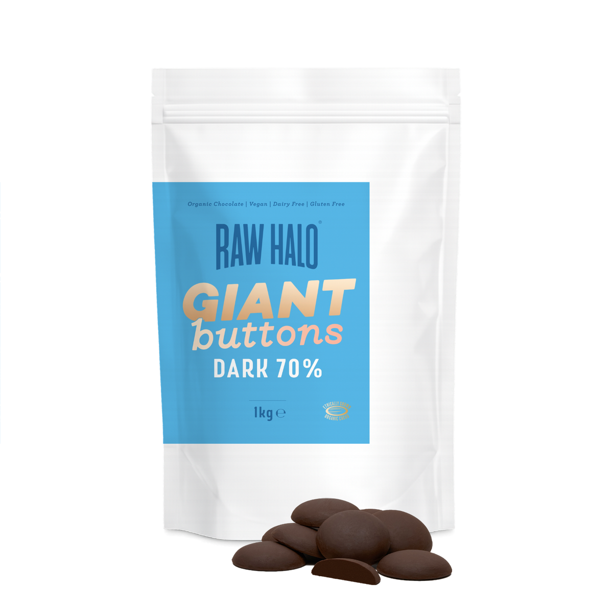 DARK 70% GIANT CHOCOLATE BUTTONS 1KG